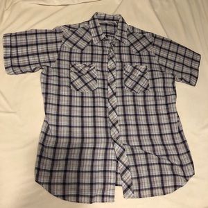 Western Short Sleeve Men’s Larger Plaid Shirt